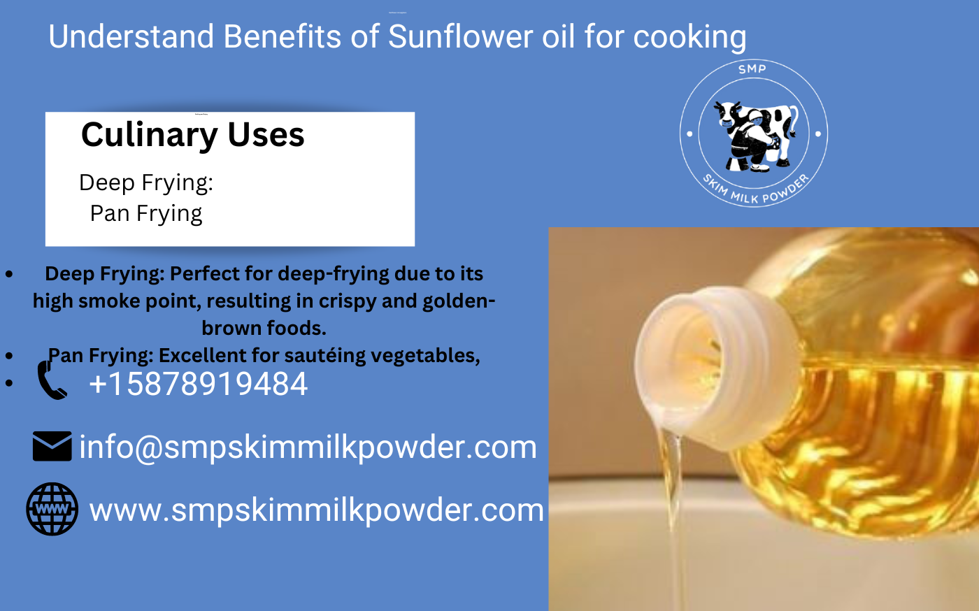 Sunflower oil for cooking